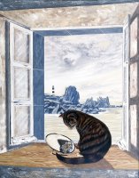 Le chat - H.92 x L.73 cm - Huile sur toile