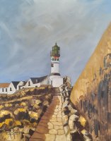 Men Brial - H.46 x L.38 cm - Huile sur toile