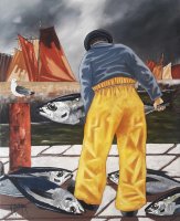 Les thons - H.73 x L.60 cm - Huile sur toile