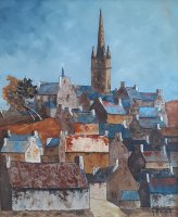 Pont-Croix - H.55 x L.46 cm - Huile sur toile