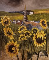 Soleil - H.65 x L.54 cm - Huile sur toile