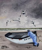 Les mouettes - H.55 x L.46 cm - Huile sur toile