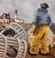 Les casiers - H.60 x L.60_cm - Huile sur toile