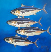 Les thons - H.70 x L.70 cm - huile sur toile