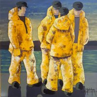 Avant le départ - H.50 x L.50 cm - Huile sur toile