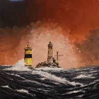 La vieille et sa plate - H.70 x L.70 cm - Huile sur toile