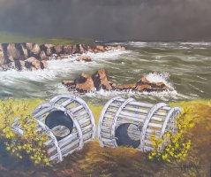 Les casiers - H.60 x L.73 cm - Huile sur toile