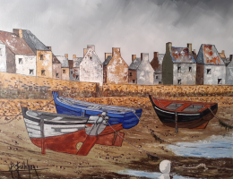 Quai sud à Sein - H.50 x L.50 cm - Huile