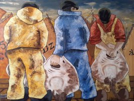 Les raies - H.65 x L.81 cm - Huile sur toile