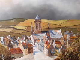 Locronan - H.60 x L.73 cm - Huile sur toile